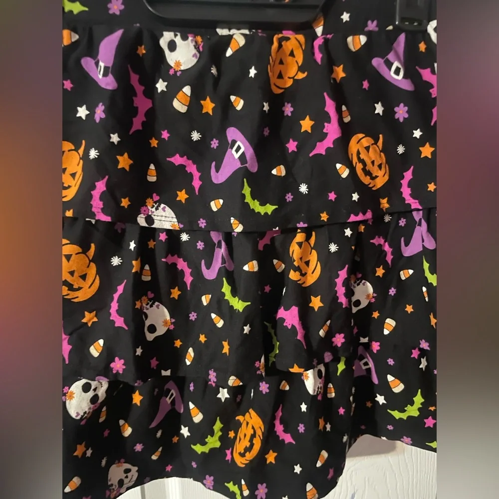 🔴 3/$12‎ Wonder Nation Girls Colorful Halloween Themed Tiered Skirt! NWT!